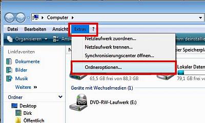 Windows Vista Explorer Ordner Ansicht