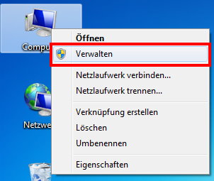 Computerverwaltung öffnen