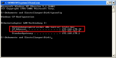 IP-Adresse unter Windows XP ermitteln IP-Adresse unter Windows XP ermitteln