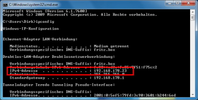 IP-Adresse unter Windows 7 ermitteln IP-Adresse unter Windows 7 ermitteln