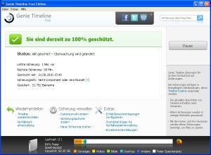 Daten gesichert mit Genie Timeline Free Edition