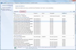 Windows Updates deinstallieren Windows Updates deinstallieren