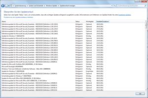 Verlauf der automatischen Updates Verlauf der automatischen Updates