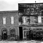 Side by side buildings, Bodie, California, U.S. (IR)