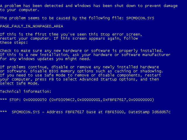 Bluescreen unter Windows