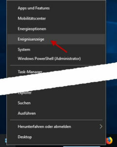 Ereignisanzeige von Windows 10 öffnen