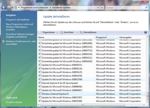 Internet Explorer 7 Entfernen Vista