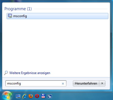 msconfig unter Windows 7 starten und Autostart aufräumen