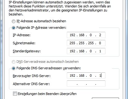 IP-Adresse 192.168.0.1