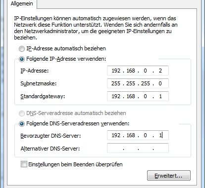 IP-Adresse 192.168.0.1