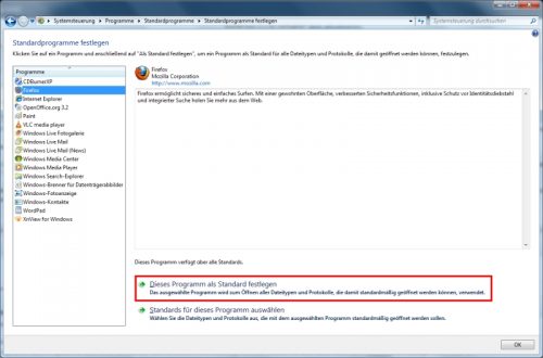 Firefox als Standard-Browser festlegen Firefox als Standard-Browser festlegen