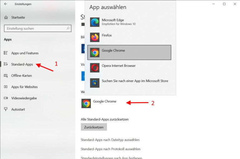 Standard-Browser in Windows festlegen