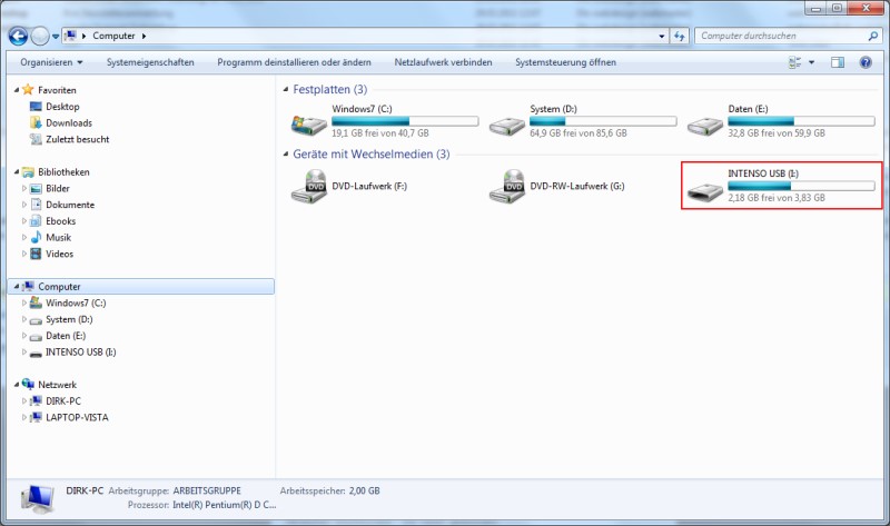 Festplatten und USB-Sticks im Arbeitsplatz