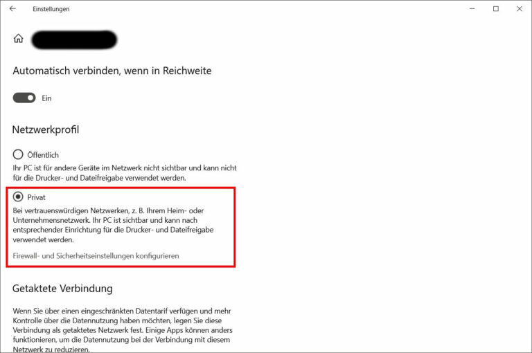 Dateien und Ordner im Netzwerk freigeben Netzwerktyp beachten