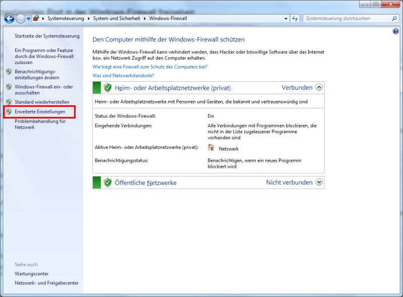 Vista Firewall Ports Freigeben