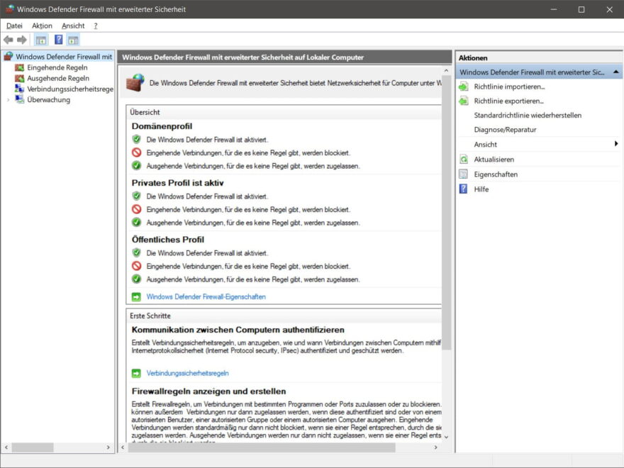 Ports in der WindowsFirewall freigeben