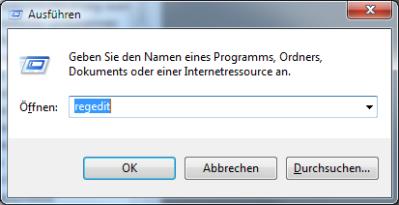 Windows regedit im Ausführen Fenster Windows regedit im Ausführen Fenster