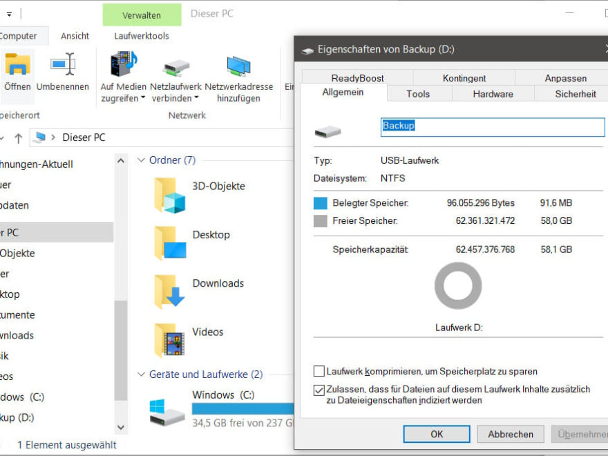 USB-Stick testen und reparieren