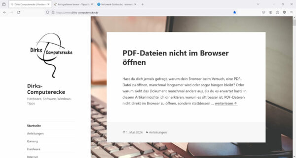 Screenshot Firefox mehrere Tabs offen