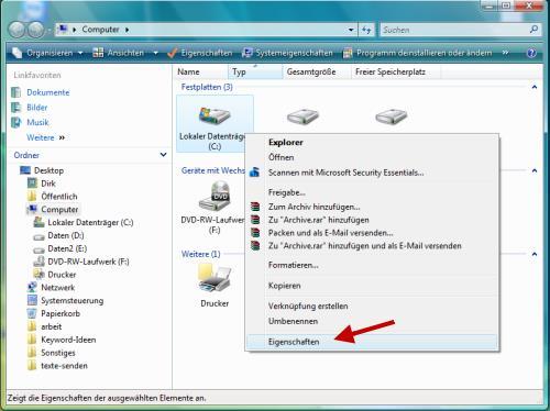 Festplatten überprüfen unter Windows