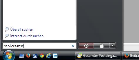 Dienste-Verwaltung von Windows öffnen