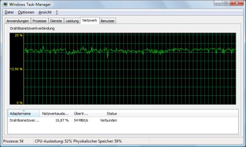 WLAN-Verbindung im Taskmanager