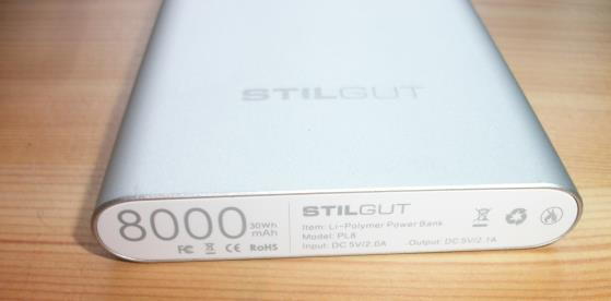 StilGut Powerbank 8.000mAh UltraSlim Detailaufnahme