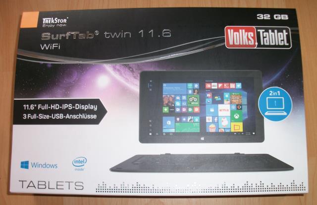 TrekStor SurfTab twin 11.6 WiFi / Volks-Tablet Verpackung