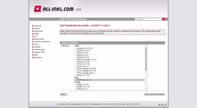 WordPress installieren bei All-Inkl.com