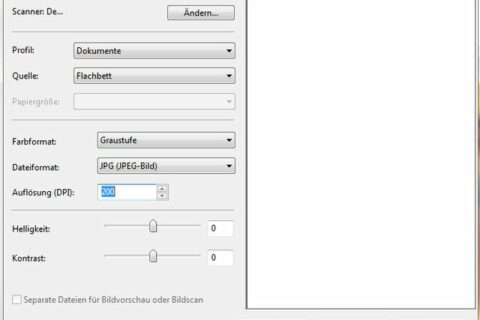 Optimale Scan-Einstellungen für Schwarz-Weiß-Seiten mit „Windows-Fax und -Scan“