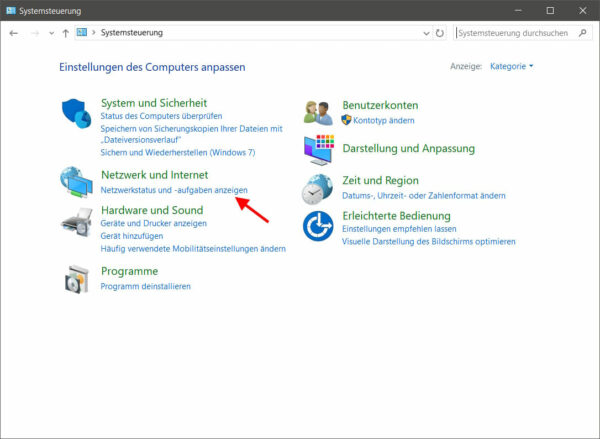 Systemsteuerung Netzwerk und Internet Systemsteuerung Netzwerk und Internet