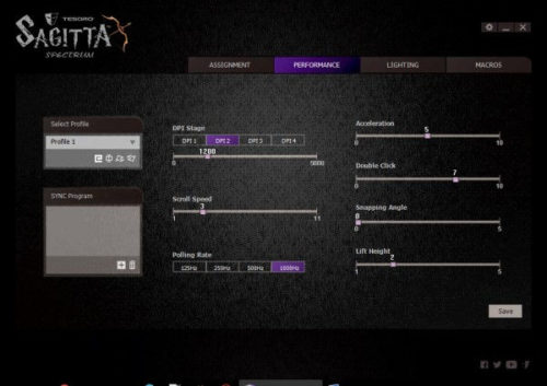 Tesoro Sagitta Spectrum Performance