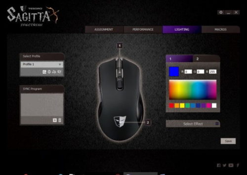 Tesoro Sagitta Spectrum RGB-Beleuchtung