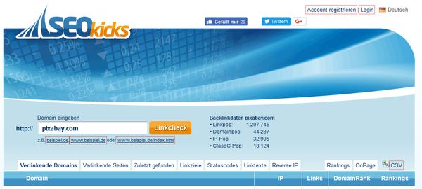 Screenshot seokicks.de