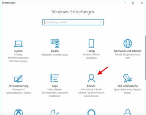 Windows Einstellungen Benutzerkonten