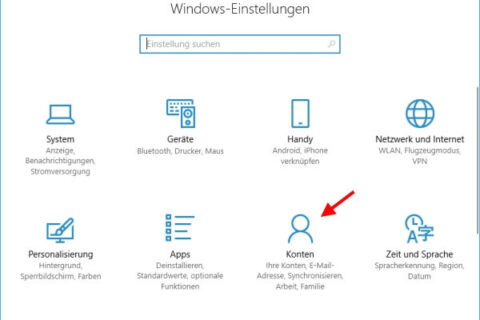 Windows Einstellungen Benutzerkonten