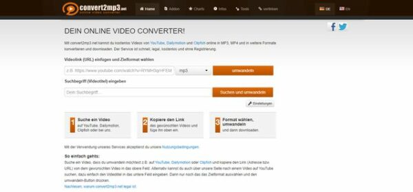 YouTube-Videos mit Convert2mp3 herunterladen