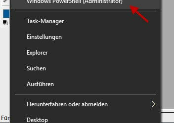 Windows PowerShell als Administrator öffnen