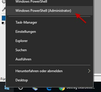 Windows PowerShell als Administrator öffnen