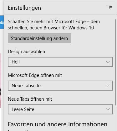 Microsoft Edge öffnen mit anpassen