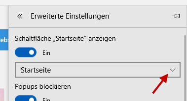 Microsoft Edge Schaltfläche Startseite anzeigen