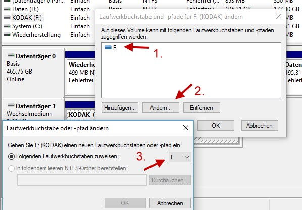 Laufwerksbuchstaben ändern