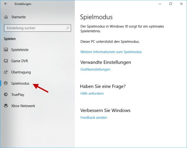 Spielmodus aktivieren