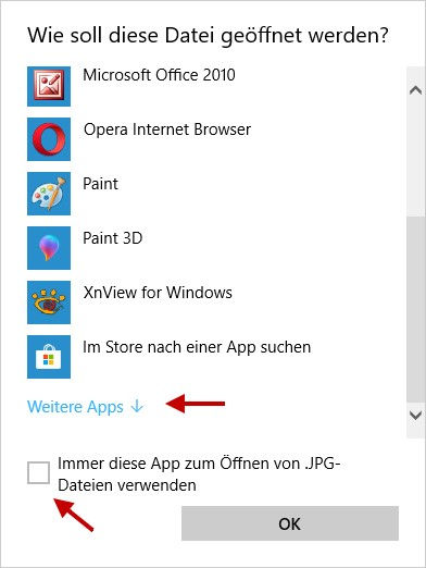 Standardprogramm festlegen als dauerhafte Lösung