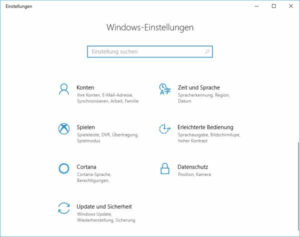Windows-Einstellungen in Windows 10 öffnen