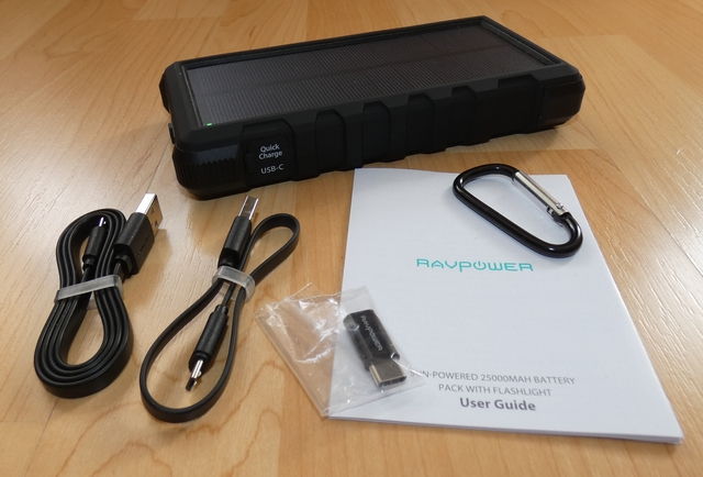 RAVPower Solar Powerbank RP-PB083 Lieferumfang