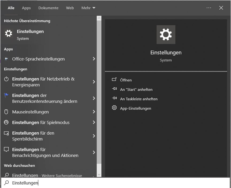 So öffnest du die WindowsEinstellungen in Windows 10