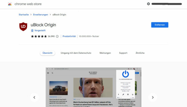 Adblocker uBlock Origin