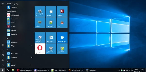 Windows 10 Startmenü Screenshot