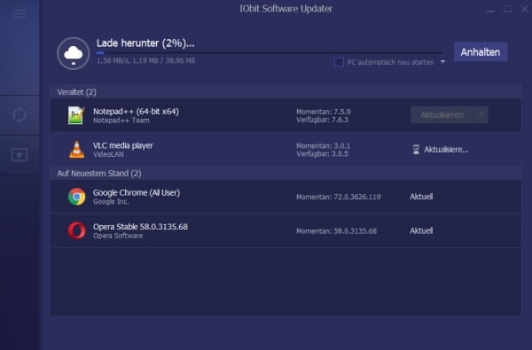 Programme aktualisieren mit dem IObit Software Updater